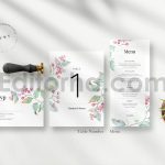 دانلود لایه باز کارت دعوت عروسی گلدار آبرنگی Watercolor Foliage Wedding