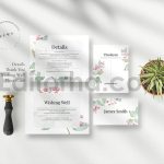 دانلود لایه باز کارت دعوت عروسی گلدار آبرنگی Watercolor Foliage Wedding
