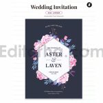 دانلود فایل لایه باز کارت دعوت عروسی گلدار Watercolor Wedding Invitation
