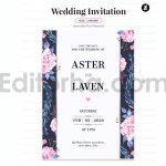 دانلود فایل لایه باز کارت دعوت عروسی گلدار Watercolor Wedding Invitation