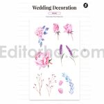 دانلود فایل لایه باز کارت دعوت عروسی گلدار Watercolor Wedding Invitation