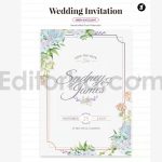 دانلود فایل لایه باز کارت دعوت عروسی آبرنگی Watercolor Wedding Invitation