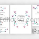 دانلود فایل لایه باز کارت دعوت عروسی گلدار آبرنگی Watercolor Wedding Suite