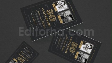 دانلود فایل لایه باز کارت دعوت سالگرد ازدواج Wedding Anniversary Invitation