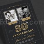 دانلود فایل لایه باز کارت دعوت سالگرد ازدواج Wedding Anniversary Invitation