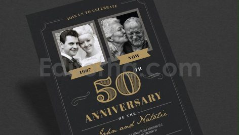 دانلود فایل لایه باز کارت دعوت سالگرد ازدواج Wedding Anniversary Invitation
