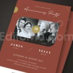 دانلود فایل لایه باز کارت دعوت سالگرد ازدواج Wedding Anniversary Invitation