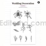 دانلود فایل لایه باز کارت دعوت عروسی سبک قدیمی با گل زنبق Wedding Invitation
