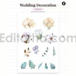 دانلود فایل لایه باز کارت دعوت عروسی گلدار آبرنگی Wedding Invitation