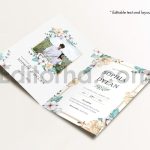 دانلود فایل لایه باز کارت دعوت عروسی گلدار آبرنگی Wedding Invitation