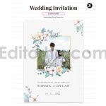 دانلود فایل لایه باز کارت دعوت عروسی گلدار آبرنگی Wedding Invitation