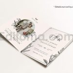 دانلود فایل لایه باز کارت دعوت عروسی سبک قدیمی با گل زنبق Wedding Invitation