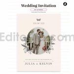 دانلود فایل لایه باز کارت دعوت عروسی سبک قدیمی با گل زنبق Wedding Invitation