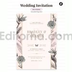 دانلود فایل لایه باز کارت دعوت عروسی سبک قدیمی Wedding Invitation