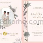 دانلود فایل لایه باز کارت دعوت عروسی سبک قدیمی Wedding Invitation