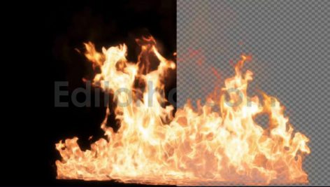 دانلود فوتیج آلفا بک گراند متحرک شعله آتش Realistic Fire Alpha