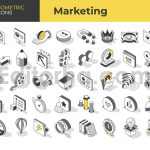 دانلود مجموعه 50 عددی آیکون ایزومتریک بازاریابی Marketing Isometric Icons