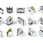 دانلود رایگان مجموعه ۵۰ عددی آیکون ایزومتریک بازاریابی Marketing Icons
