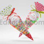 دانلود موکاپ بسته بندی کیسه مخروطی بزرگ شفاف