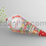 دانلود موکاپ بسته بندی کیسه مخروطی بزرگ شفاف
