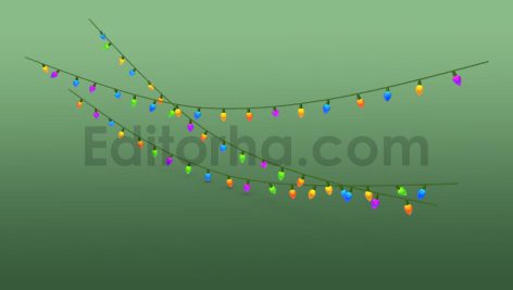 دانلود مدل آماده سه بعدی: آبجکت چراغ ریسه ای رنگی جشن