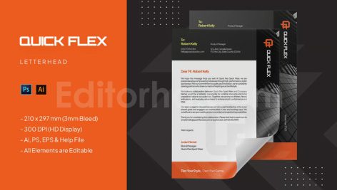 دانلود فایل لایه باز سربرگ Quick Flex - Letterhead Template
