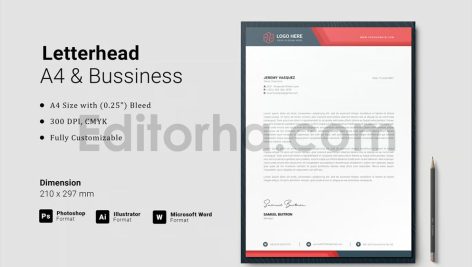 دانلود فایل لایه باز سربرگ Letterhead Template