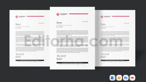 دانلود فایل لایه باز سربرگ مدرن Modern Letterhead