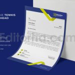 دانلود فایل لایه باز سربرگ تنیس Baseline Tennis - Letterhead