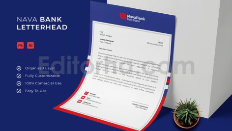 دانلود فایل لایه باز سربرگ Nava Bank - Letterhead