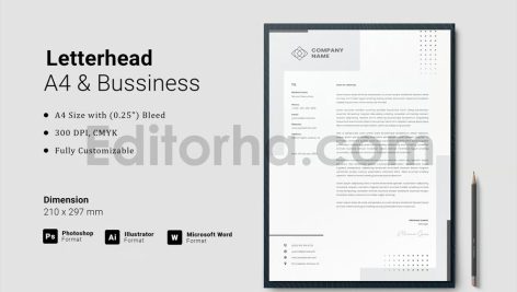 دانلود فایل لایه باز سربرگ Letterhead Template