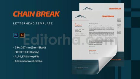 دانلود فایل لایه باز سربرگ Chain Break - Letterhead Template