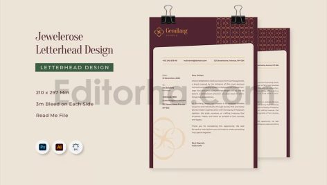 دانلود فایل لایه باز سربرگ Jewelerose - Letterhead Template