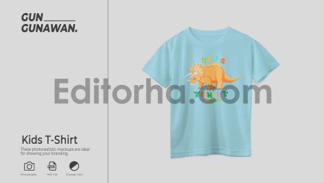 موکاپ تی‌شرت بچه‌گانه Kids T-Shirt Mockup1