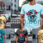 موکاپ جلو و پشت تی‌شرت T-shirt Mockup Front and Back