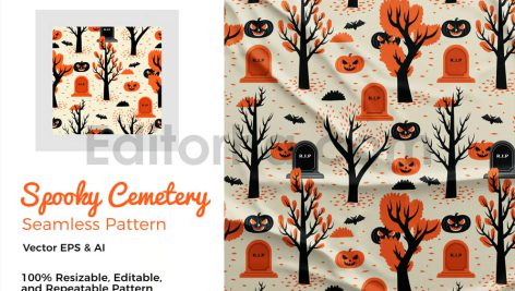 دانلود فایل لایه باز پترن طرح درخت هالووین Halloween Tree Pattern