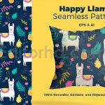 دانلود فایل لایه باز پترن طرح لاما بدون درز Llama Pattern