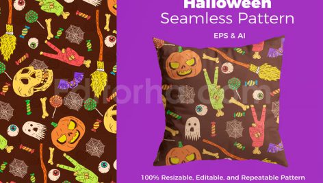 دانلود فایل لایه باز پترن طرح هالووین Halloween Pattern