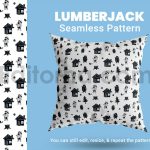دانلود فایل لایه باز پترن طرح چوب بری Seamless Pattern Lumberjack