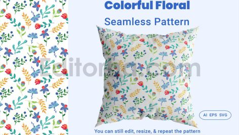 دانلود فایل لایه باز پترن گلدار بدون درز Seamless Pattern Floral