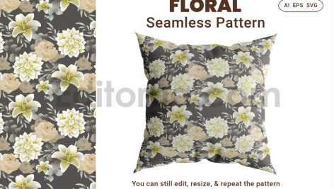 دانلود فایل لایه باز پترن گلدار بدون درز Seamless Pattern Floral