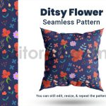 دانلود فایل لایه باز پترن گلدار ریز بدون درز Seamless Pattern Ditsy Flower