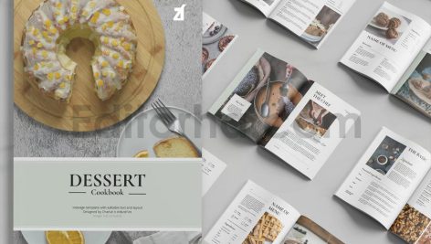 دانلود فایل لایه باز کاتالوگ کتاب آشپزی دسر Dessert cookbook
