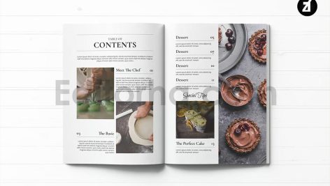دانلود فایل لایه باز کاتالوگ کتاب آشپزی دسر Dessert cookbook
