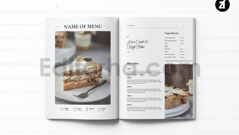 دانلود فایل لایه باز کاتالوگ کتاب آشپزی دسر Dessert cookbook