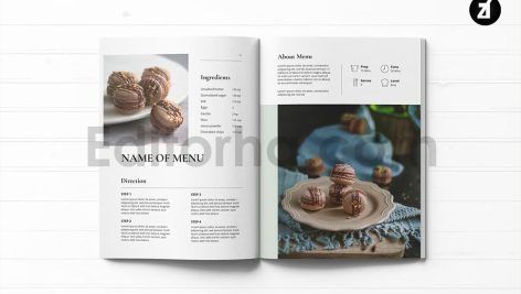 دانلود فایل لایه باز کاتالوگ کتاب آشپزی دسر Dessert cookbook