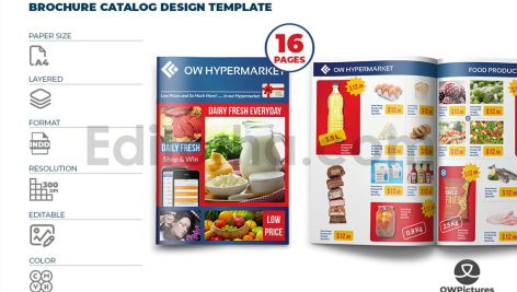 دانلود فایل لایه باز کاتالوگ طرح آماده سوپرمارکت Supermarket Catalog