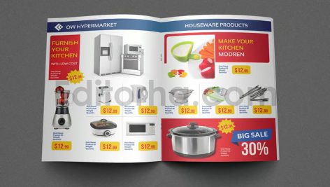دانلود فایل لایه باز کاتالوگ طرح آماده سوپرمارکت Supermarket Catalog