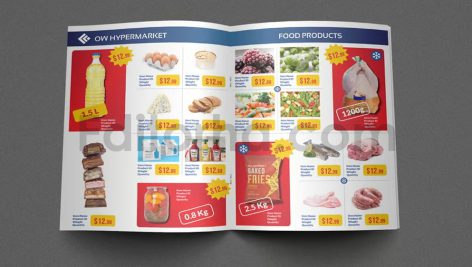 دانلود فایل لایه باز کاتالوگ طرح آماده سوپرمارکت Supermarket Catalog