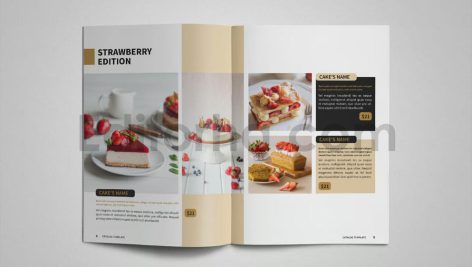 دانلود فایل لایه باز شیرینی و کیک Bakery & Cake Catalog Template